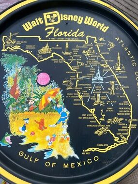 Walt Disney World Florida Souvenir Tray - Black & Yellow